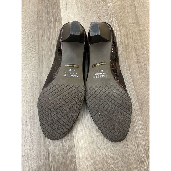 Amalfi by Rangoni Brown Animalprint Colorblock Heels Pumps, Size 8.5, MSRP $265 - Picture 2 of 9